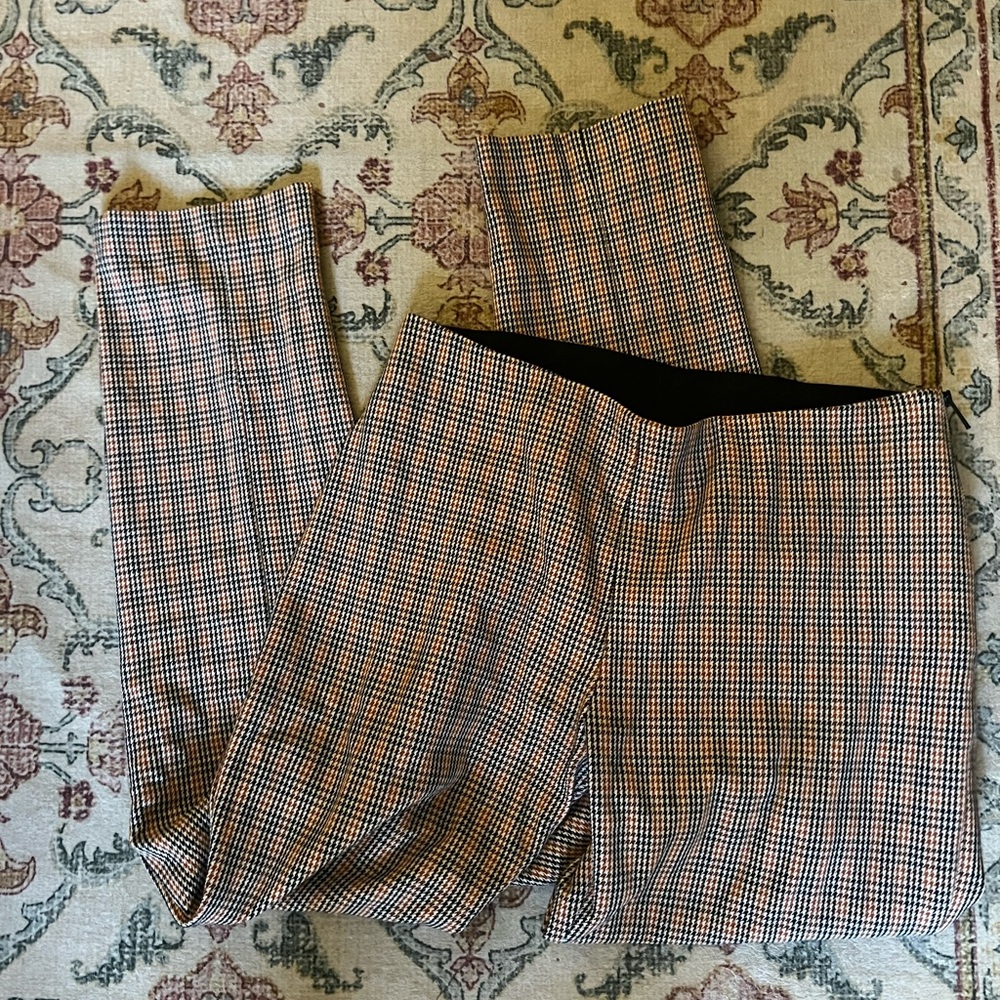 a new day Houndstooth Plaid Pants in Black and Orange